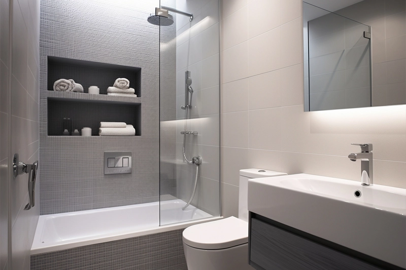 Luxury bathroom with modern amenities